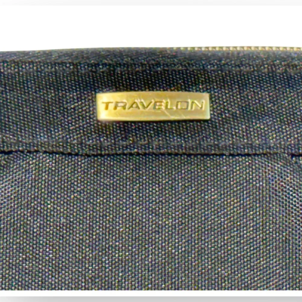 Travelon Black RFID Blocking Wristlet Wallet with Gold Details